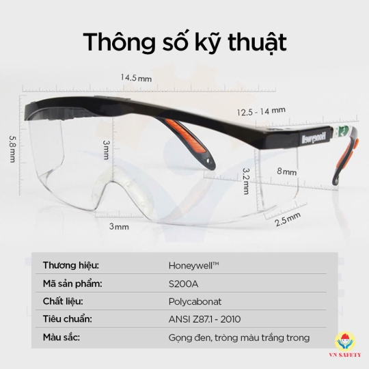 Kính bảo hộ S200A Honeywell